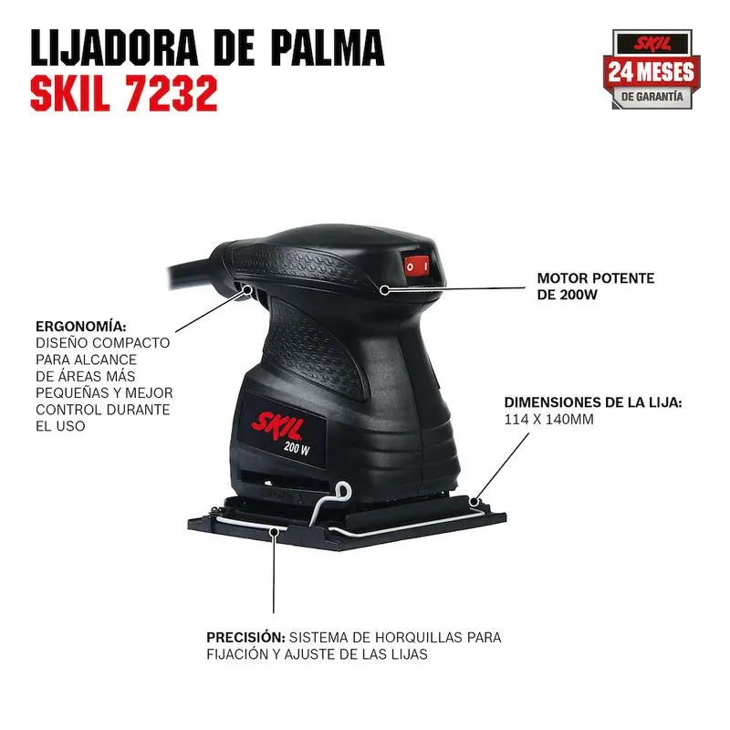 Lijadora de Palma 1/4 - 200w Skil
