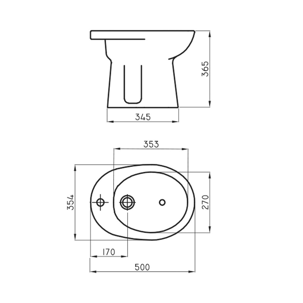 ANDINA - BIDET 1 AGUJERO - FERRUM