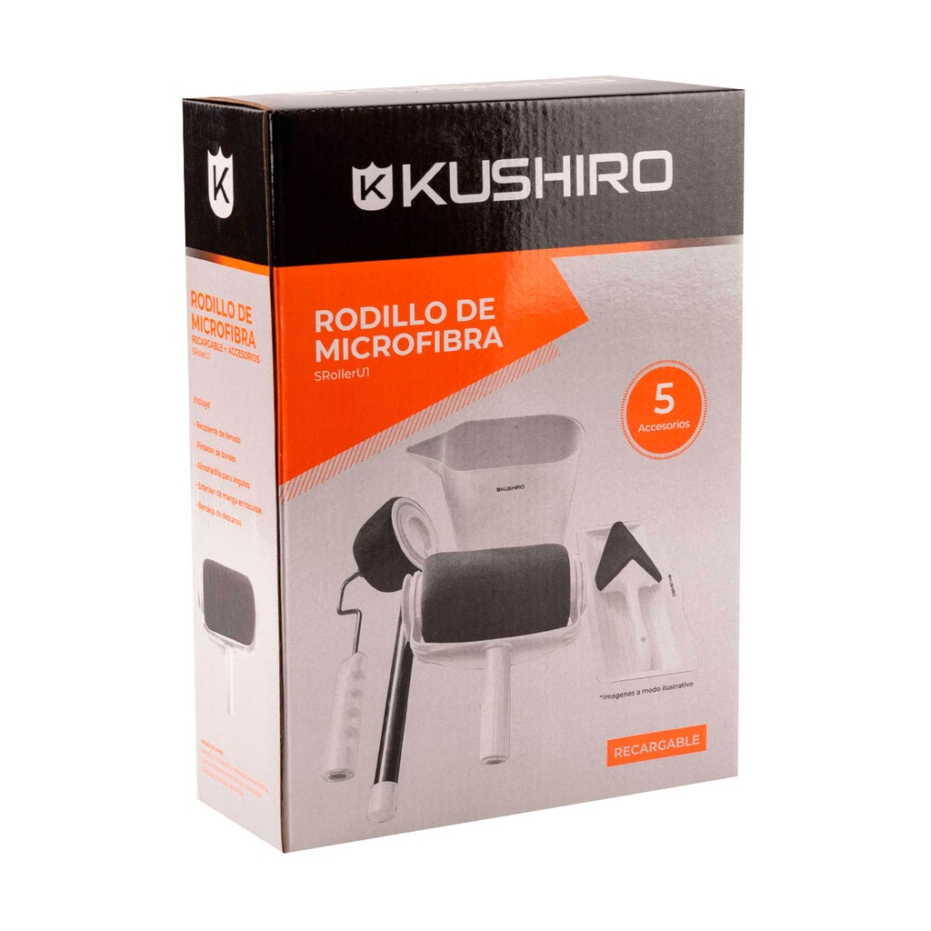 Rodillo de Microfibra recargable con accesorios Udovo