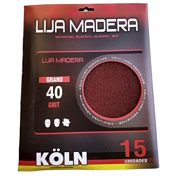 LIJA PARA MADERA GRANO 40 x UNIDAD