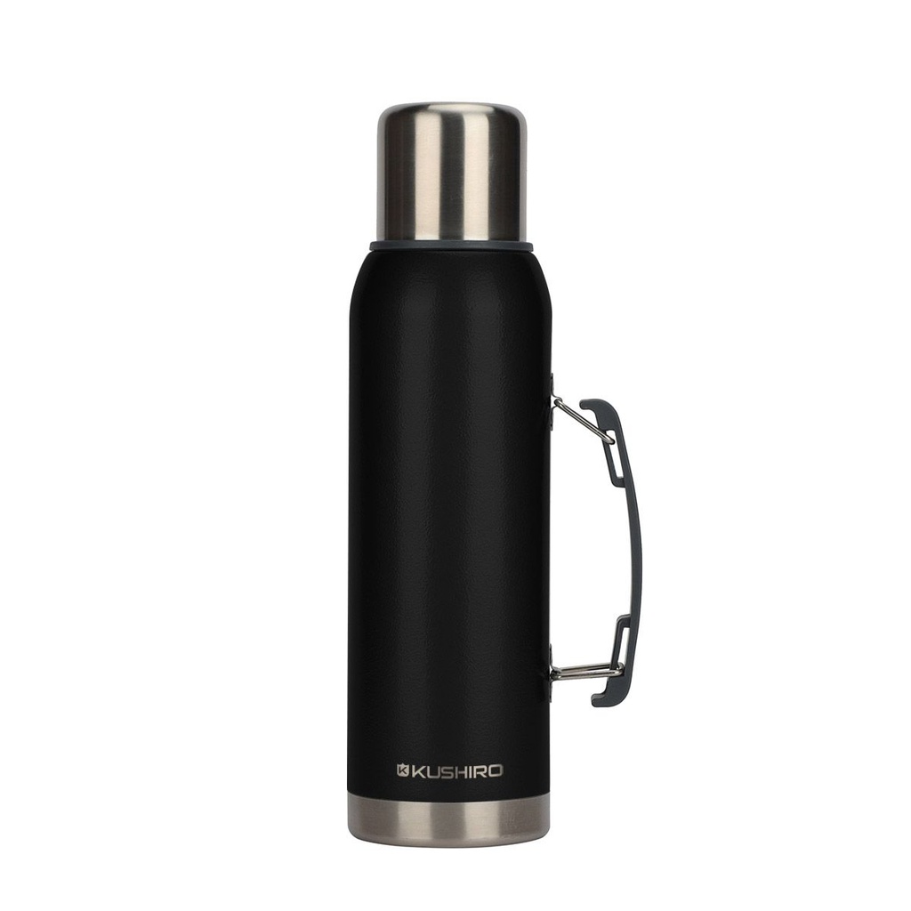 Termo Kushiro negro 1200 ml con manija - 24 h