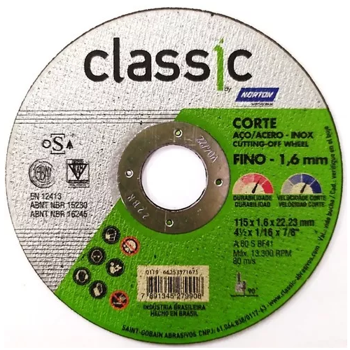 [CLDC1516] Disco de Corte Acero 115x1,6 Classic