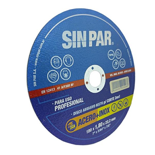 [AB0196] DISCO CORTE RECTO ACERO  INOXIDABLE 180 x 1.8 x UNIDAD