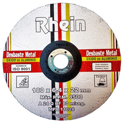 [AB0032] DISCO DESBASTE CENTRO DEPRIMIDO OX. ALUMINIO 7'' 180 x 6.4 x 22 x UNIDAD