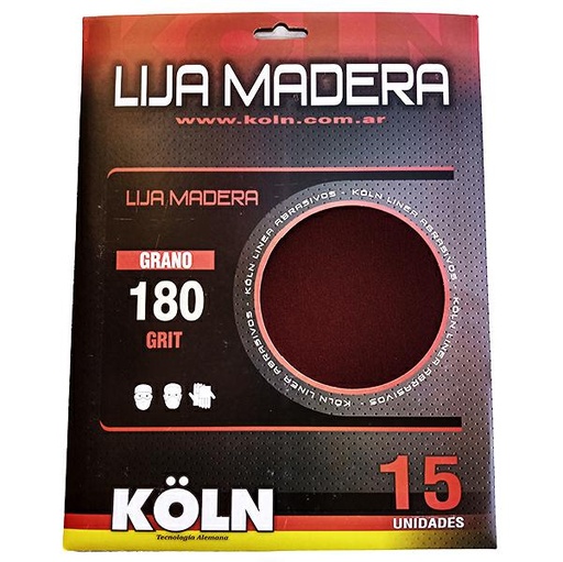 [AB0108] LIJA PARA MADERA GRANO 180 x UNIDAD